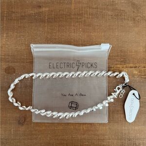 Electric Picks Silver Necklace